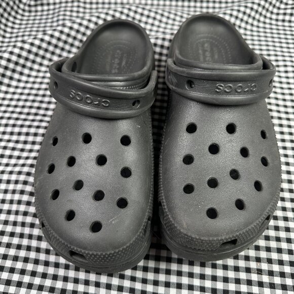 Crocs Black Plain Platform Clog Mule Outdoor Washable Shoe Women's Size 9 - Picture 2 of 5